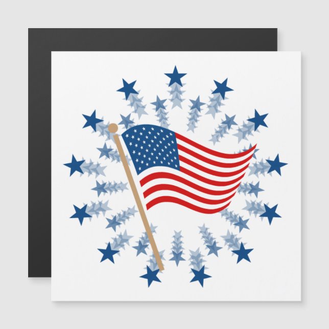 American Flag Starburst Fireworks 4th of July (Front/Back)