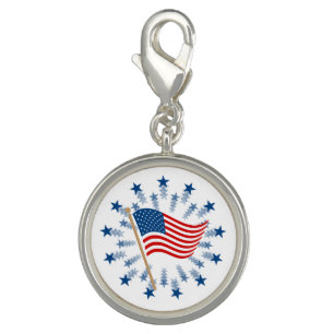 American Flag Starburst Fireworks 4th of July Charm