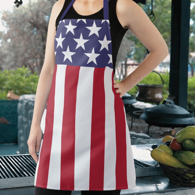 American Flag Stars and Stripes Apron (American Flag - Red, White and Blue - Stars and Stripes Apron)