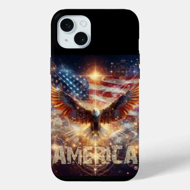 American Flag - Stars and Stripes - Bald Eagle Case-Mate iPhone Case (Back)