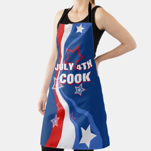 American flag stars and stripes custom text apron
