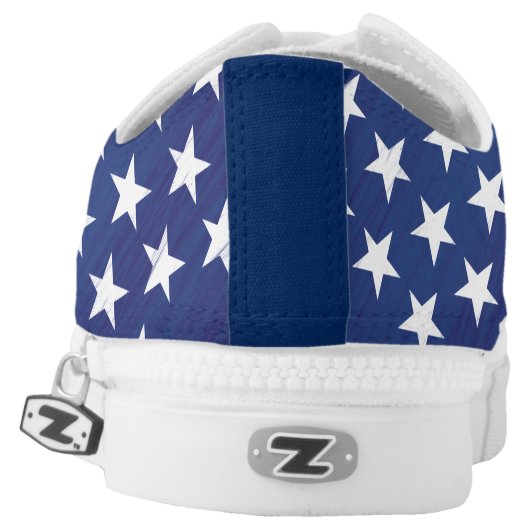 American Flag Stars and Stripes Low-Top Sneakers (Left Shoe Back)