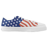 American Flag Stars and Stripes Low-Top Sneakers (Left Shoe Inside)