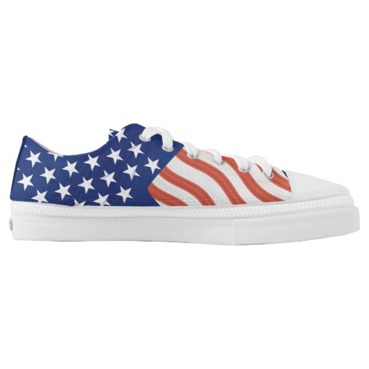 American Flag Stars and Stripes Low-Top Sneakers (Left Shoe Inside)