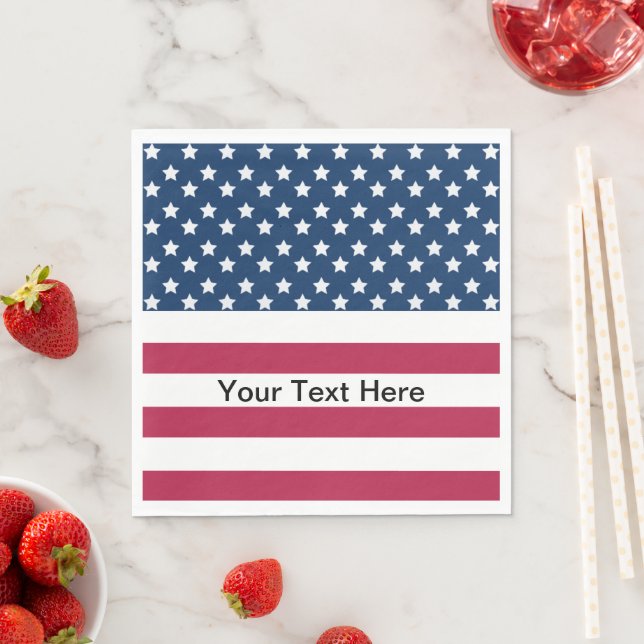 American Flag Stars And Stripes Napkins (Insitu)