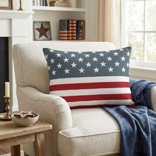 American Flag Stars and Stripes Patriotic Accent Pillow