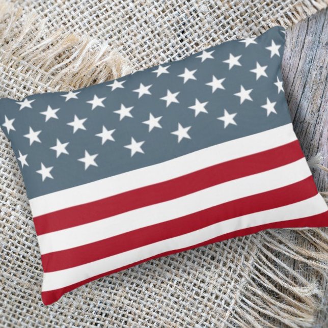 American Flag Stars and Stripes Patriotic Accent Pillow (Creator Uploaded)