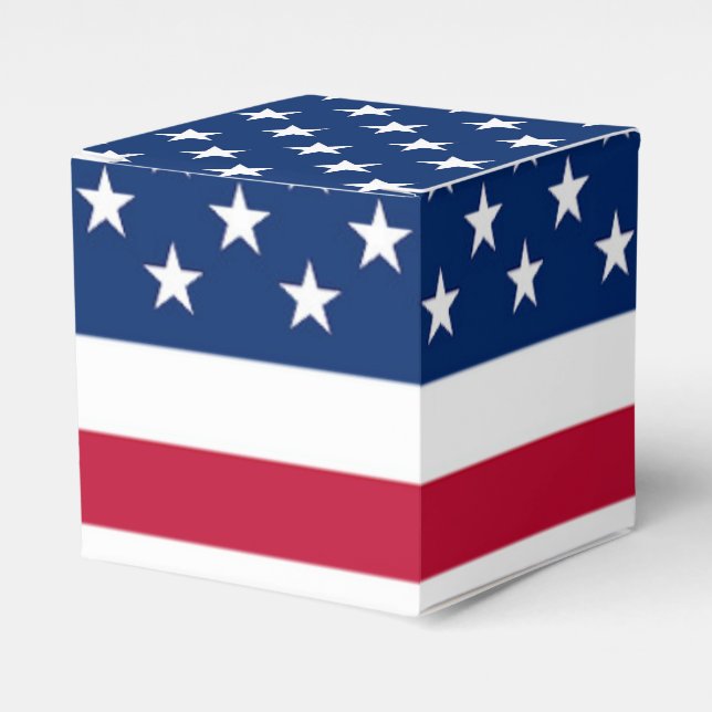 American Flag Stars And Stripes Patriotic  Favor Boxes (Front Side)