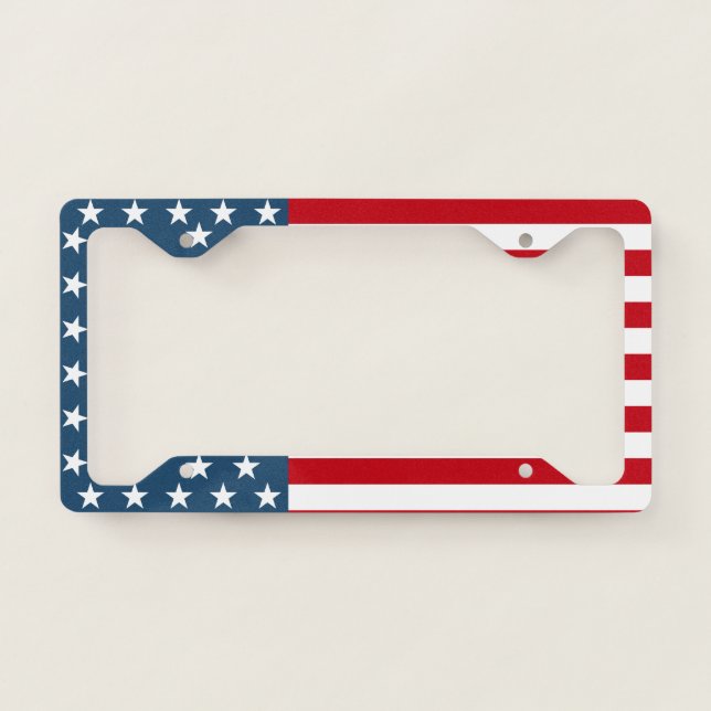 American Flag Stars and Stripes Patriotic License Plate Frame (Front)