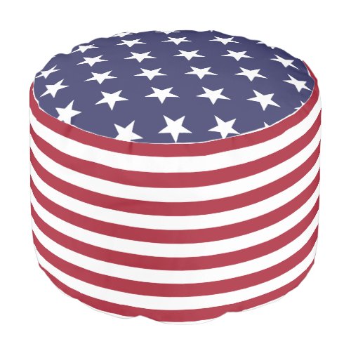 American Flag Stars and Stripes Pouf