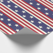 American Flag Stars and Stripes USA Patriotic Wrapping Paper (Corner)
