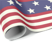American Flag Stars and Stripes USA Patriotic Wrapping Paper (Roll Corner)
