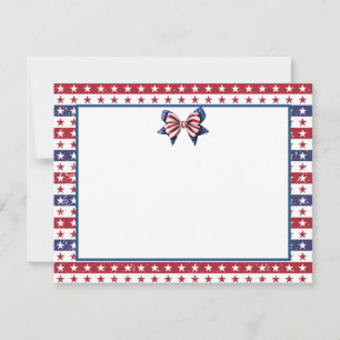 American Flag Stars Border 4th of July Note Card