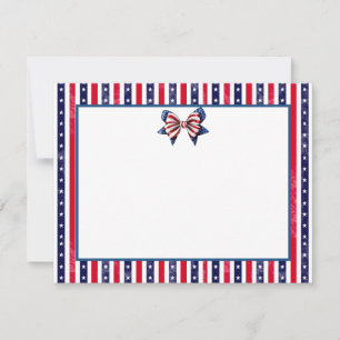 American Flag Stars Border 4th of July Note Card