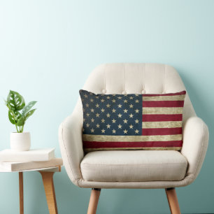 American Flag Stars n Stripes Lumbar Pillow