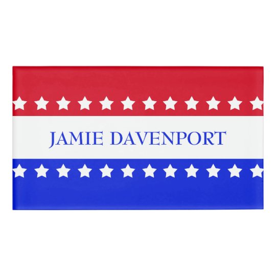 American Flag Stars Red White Blue Name Tag Zazzle