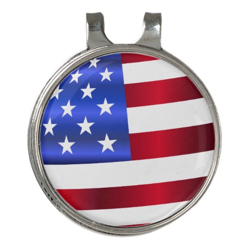 American Flag Stars  Stripes Golf Hat Clip
