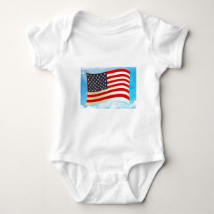 American Flag Stars Stripes Honor Freedom Troops Baby Bodysuit