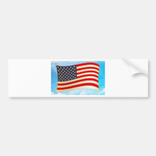 American Flag Stars Stripes Honor Freedom Troops Bumper Sticker