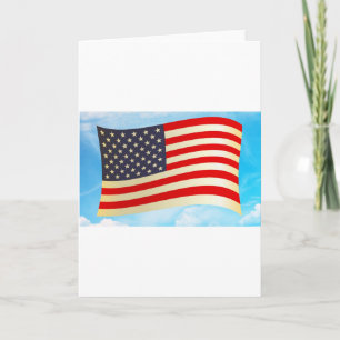 American Flag Stars Stripes Honor Freedom Troops Card