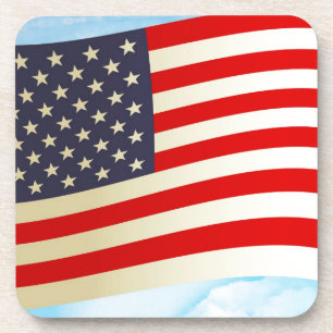 American Flag Stars Stripes Honor Freedom Troops Coaster