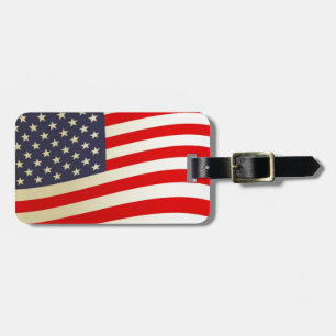 American Flag Stars Stripes Honor Freedom Troops Luggage Tag