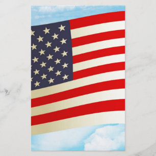 American Flag Stars Stripes Honor Freedom Troops Stationery