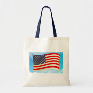American Flag Stars Stripes Honor Freedom Troops Tote Bag
