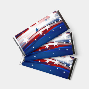 American Flag Stars & Stripes Pattern Hershey Bar Favors