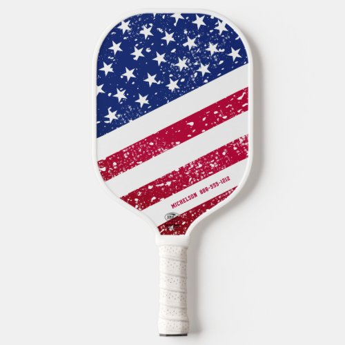 American Flag Stars  Stripes Personalized Pickleball Paddle