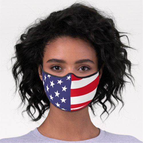 American Flag Stars Stripes Red White Blue USA Premium Face Mask