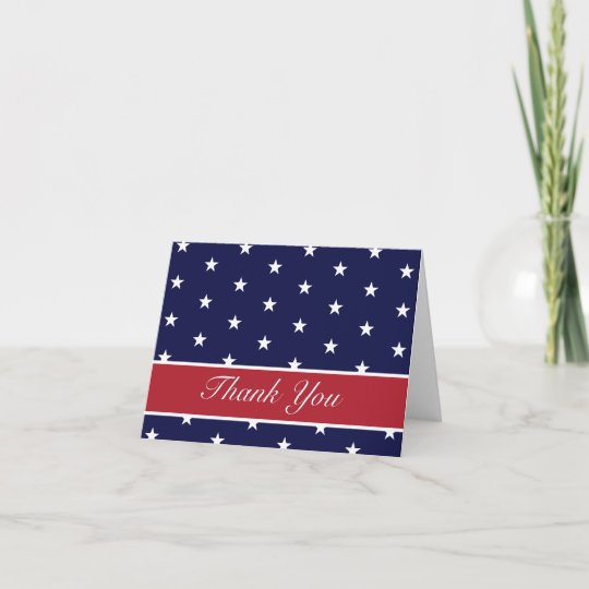 American Flag Stars Thank You Note Card | Zazzle.com