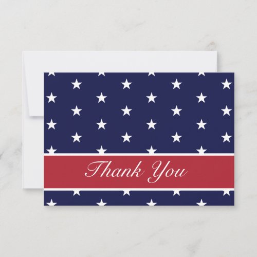 American Flag Stars Thank You Note Cards