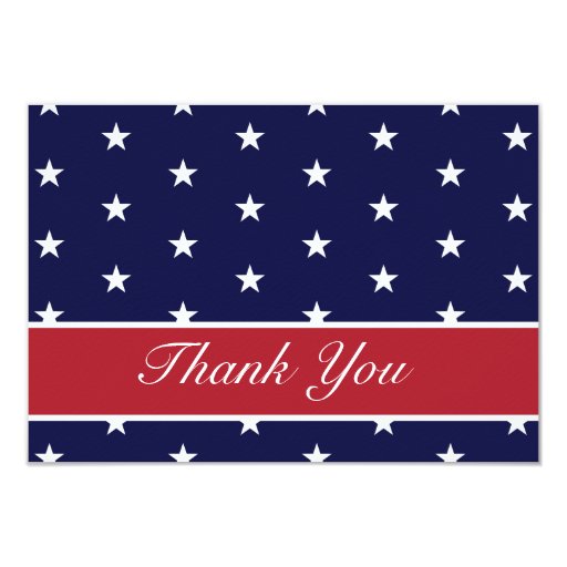 American Flag Stars Thank You Note Cards | Zazzle