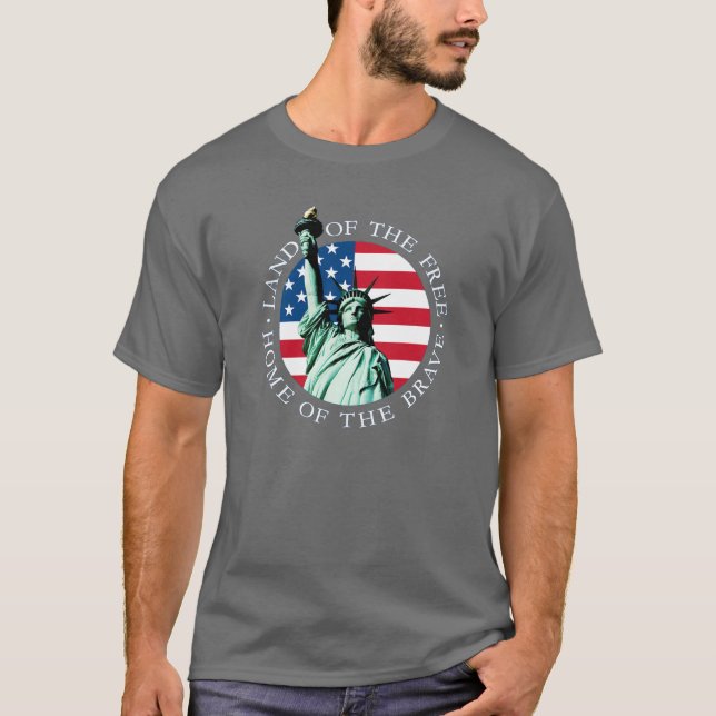 American Flag Statue Liberty Tee (Front)