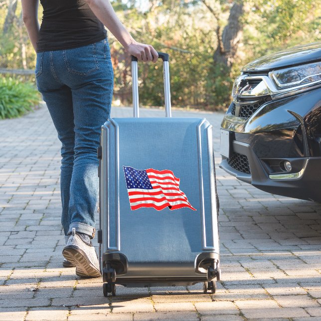 American flag  sticker (Suitcase Insitu)