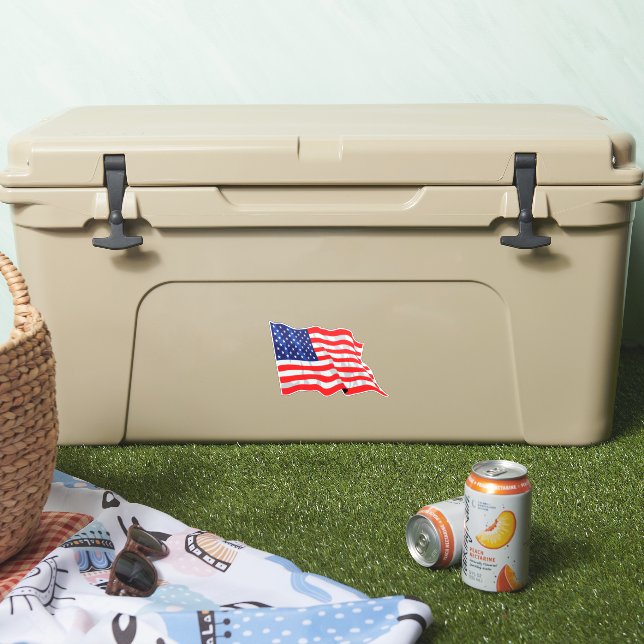 American flag  sticker (Cooler)