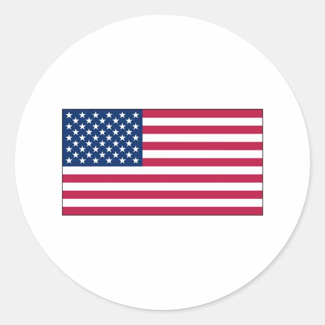 American Flag	sticker sheets Classic Round Sticker (Front)