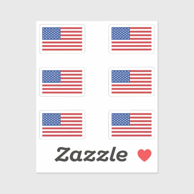 American Flag Stiker Flag Sticker (Sheet)