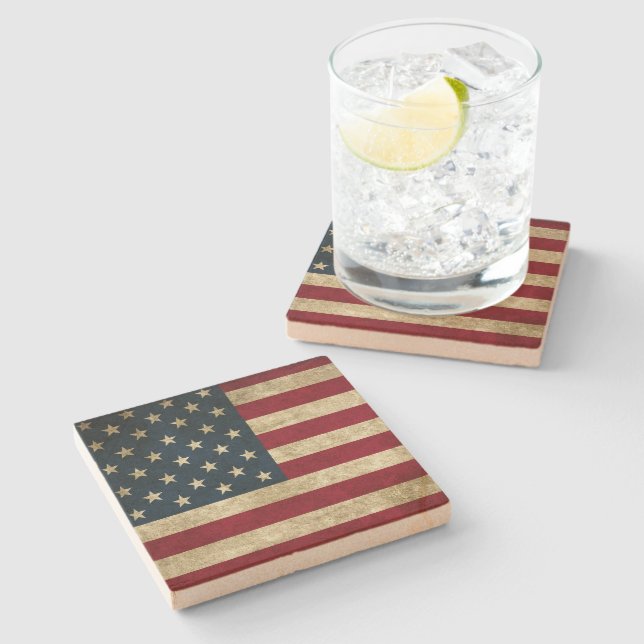 American Flag Stone Coaster (Side)