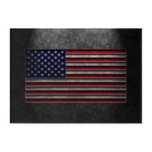 American Flag Stone Texture Acrylic Print