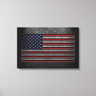 American Flag Stone Texture Canvas Print