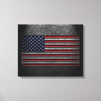 American Flag Stone Texture Canvas Print