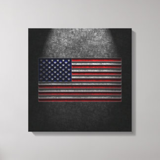 American Flag Stone Texture Canvas Print
