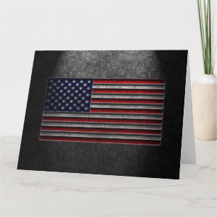 American Flag Stone Texture Card