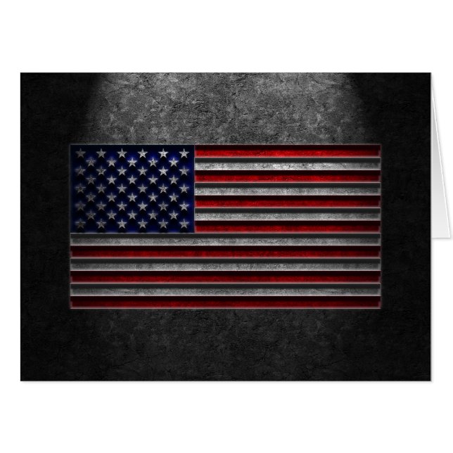 American Flag Stone Texture Card (Front Horizontal)