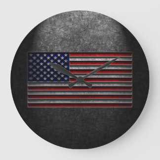 American Flag Stone Texture Clocks