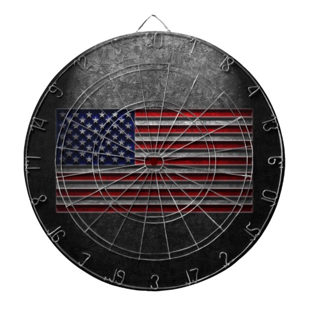 American Flag Stone Texture Dartboard (Front)