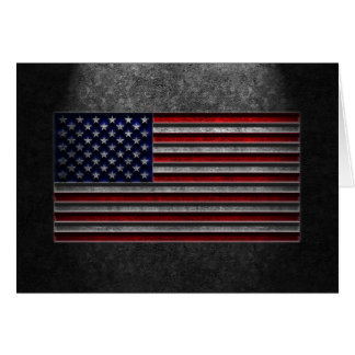 American Flag Stone Texture Greeting Card