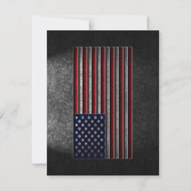 American Flag Stone Texture Holiday Card (Front)